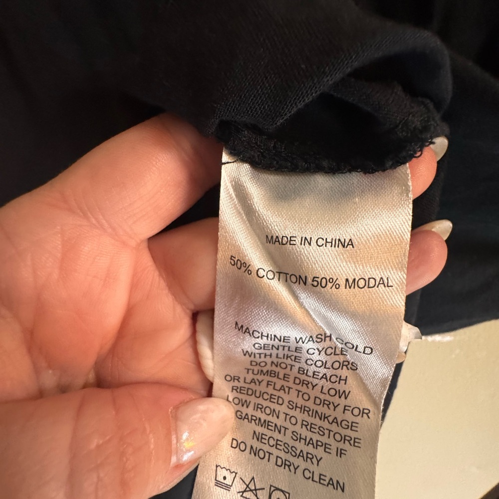 Quince Black Cotton-Modal Blend Top - Picture 2 of 3